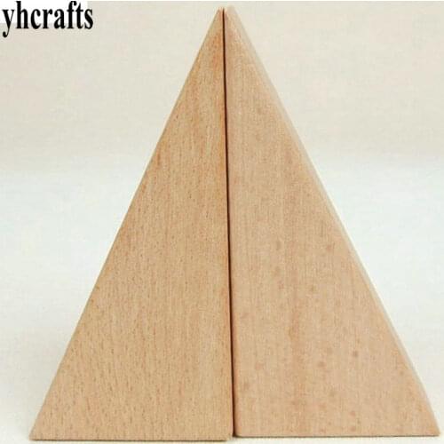 10PCS/LOT.10x5x2.5cm wood right triangle Early learning educational toys Assemblage block Match toys Kindergarten crafts