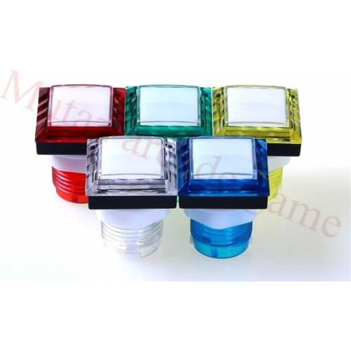 10Pcs/Lot 32*32mm small square transparent LED push button switch arcade game machine push button illuminated switches
