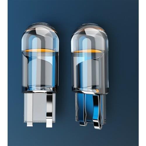 10Pcs W5W 194 T10 LED Lamp Glass Housing Cob Car Bulb 6000K White Green Blue Red Wedge License Plate Lamp Dome Light