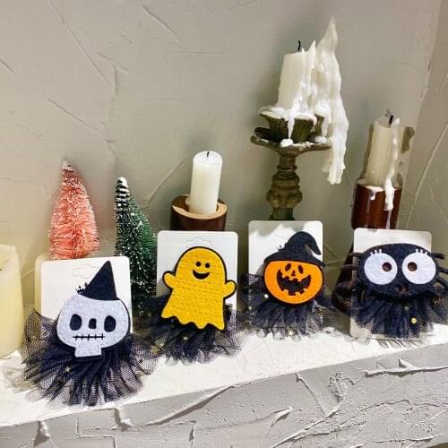 12pcs Halloween Hairpin Spider Skeleton Pumpkin Ghost Hairpin Funny Cartoon Party Dress Up Cosplay Girl Headdress Prop Hair Clip
