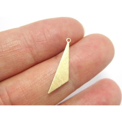 50pcs Brass charms 21.8x5.3mm Triangle Brass earrings pendant Raw brass findings R478