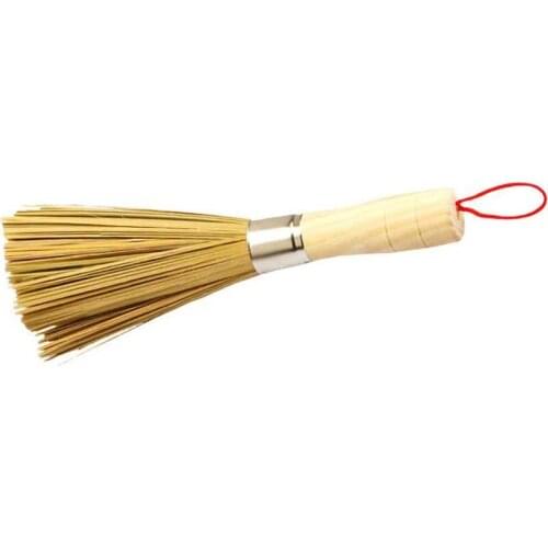 Non-stick Oil Bamboo Wok Brush Kitchen Pot Strong Polishing Rust Remover Scrubber Dust Broom Cleaner Household Cleaning Tools