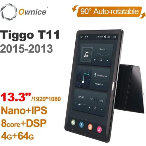 1920*1080 Android 10.0 Ownice 13.3 Inch Rotation Autoradio 1 Din for Chery Tiggo T11 2005 - 2013 Car Radio Auto GPS Multimedia