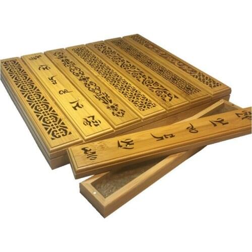 1Pc Bamboo Incense Burners Creative Pattern Stick Incense Burner Fragrance Holder Portable Hollow Aroma Censer Crafts Ornaments