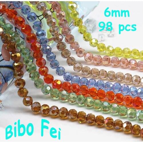 Free shipping multi color 6mm 98PCS Czech Austria crystal beads,Football crystal beads,bracelet necklace Jewelry Making DIY
