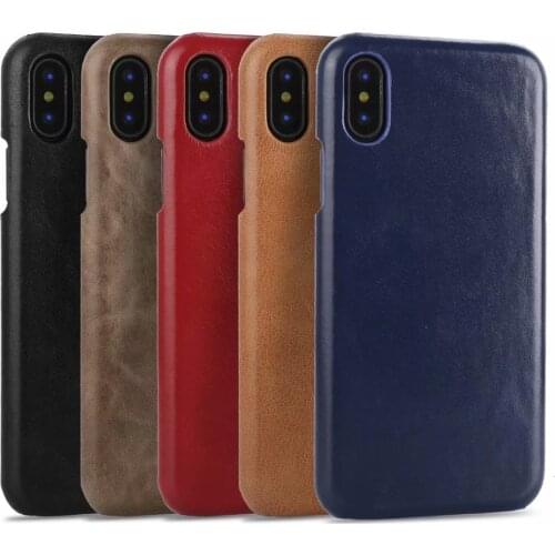 Brand genuine full grain leather back cover for iphone X 7 8 6 6S PLUS real natural cow skin case for iphone XR XS MAX