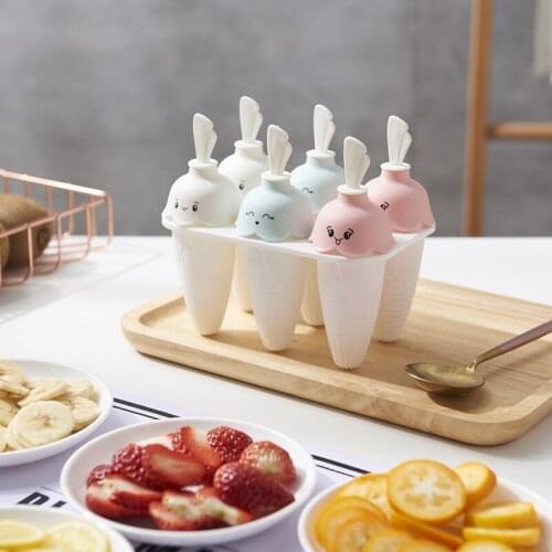 6 grid ice cream mold Reusable popsicle mold DIY ice cream tools summer gadget set