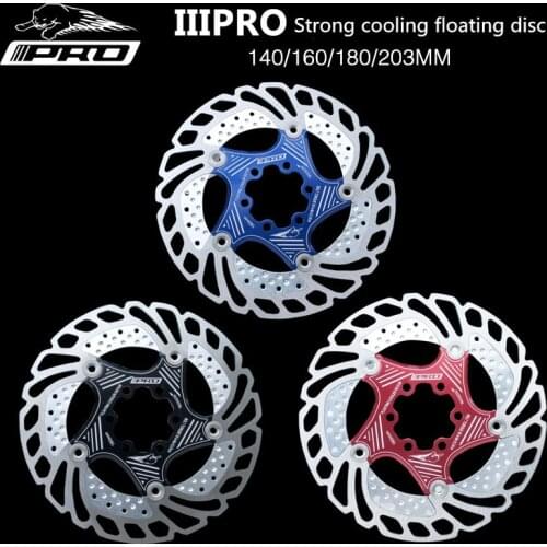 Mountain bike road bike strong cooling floating brake disc rotor 140/160/180/203mm high-intensity disc brake pad Lightweight