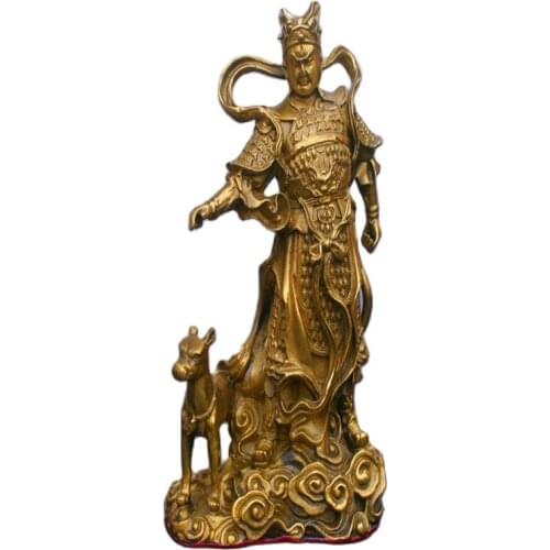 China Brass Erlang God statue Fengshui worship Deity Statue
