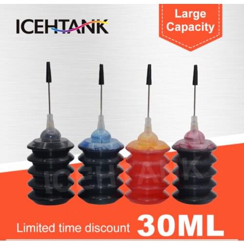ICEHTANK 30ml Bottle Printer Ink Refill Kit For HP 123 122 121 302 304 301 300 650 652 21 22 140 141 901 350 351 XL Cartridges
