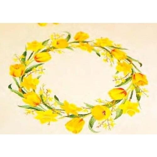 Tulip wreath 61-61 Cross Stitch Set Cross-stitch Kit Embroidery Needlework Craft Packages Cotton Fabric Floss