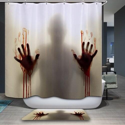 New Arrivals Shower Curtain Retro Horror element Cartoon Pattern Waterproof Bathroom Fabric Home Decorative Shower Curtain