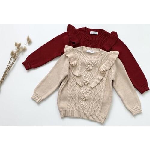 Autumn Baby Kids Girls Pullover Sweaters Children Clothes Winter Baby Kids Girls Long Sleeve Printing Knit Sweater