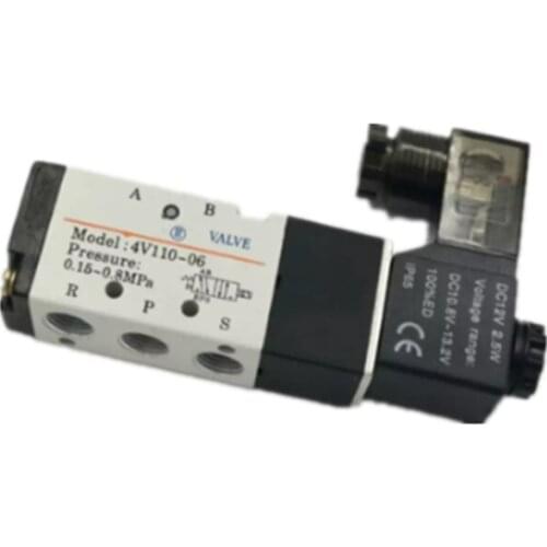4V110-06 5 Way 2 Position 1/8" Pneumatic Solenoid Valve DC 24V DC 12V AC 110V AC220V