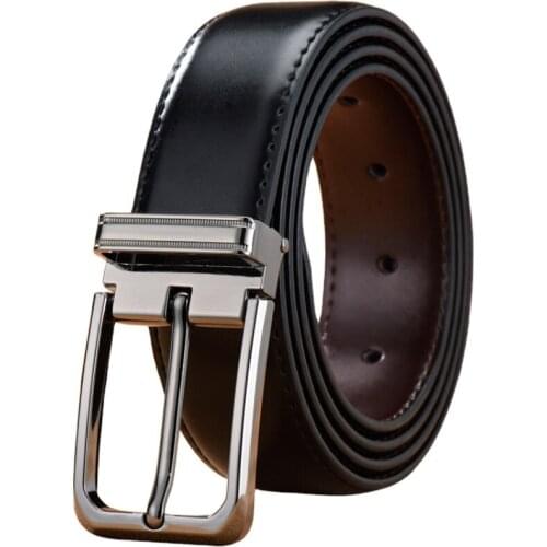 Fashion Mens Belt Jeans Genuine Leather Trouser Waist Belts Male Luxury Brand Designer Pin Buckle Gift for Men Black New Classy