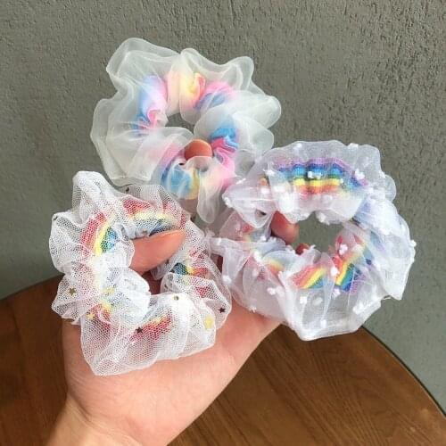 Korea Hair Scrunchie Elastic Hair Bands Purple Color Women Girls Headwear Ponytail Holder Hairband Hair Accessories