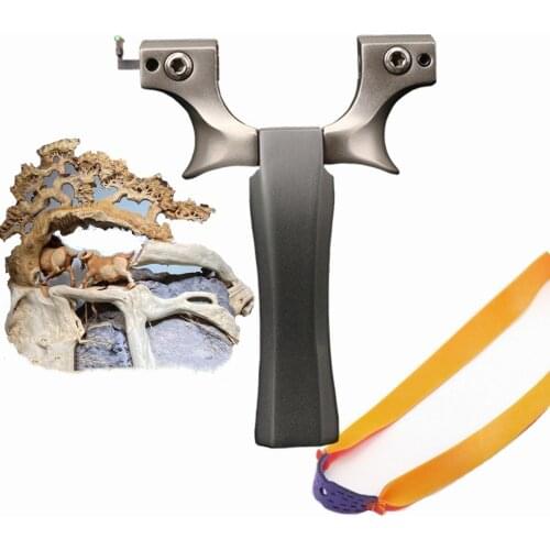 Stainless steel Catapult Slingshot set With Rubber Band For Outdoor Hunting Slingshot shooting Game competition Toy bow Catapult