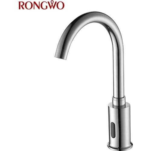 RONGWO Infrared Sensor Faucet Automatic Touch-Free Basin Faucet Hot Cold Water Mixer Sink Tap Water Saving Bathroom Basin Tap