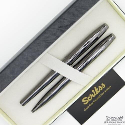 Scrikss 39 Titanium Fountain Pen + Ballpoint Pen Eec | Scrikss Pen | İsme Special Pen | Gift Pen