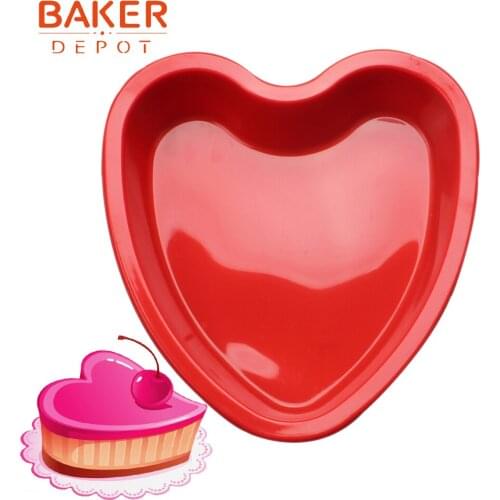 BAKER DEPOT Silicone Mold for Cake heart cake pastry baking form 8 inch 3D Large Cake bread bakeware diy Birthday wedding party