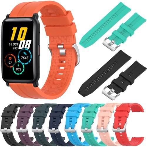 For Huawei Honor Watch ES Silicone Strap Replacement Watchband for Xiaomi Haylou LS02 Smart Watch Band