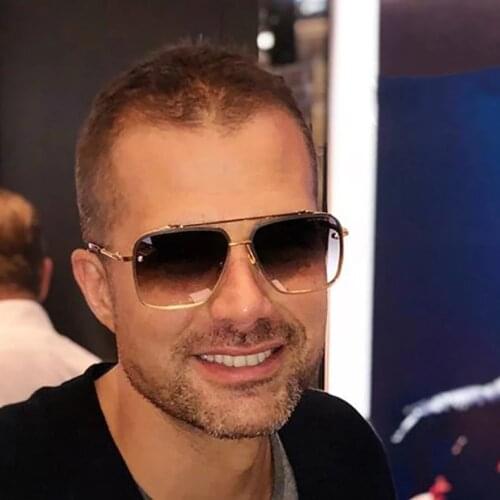 2021 Fashion Cool Square Pilot Style Rivets ditaeds Sunglasses Women Tint Gradient Brand Design Sun Glasses Oculos De Sol