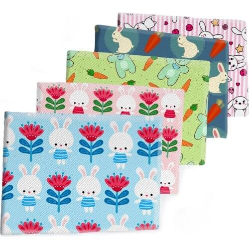 50*145CM Fabric Cute Cartoon Rabbit Printed Polyester Cotton Twill Fabric Patchwor Printed