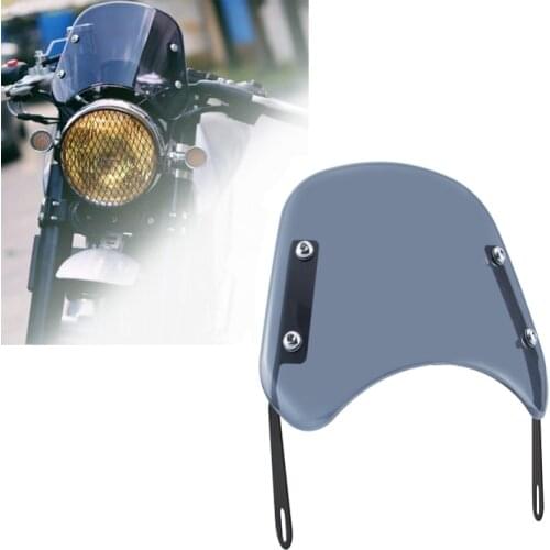Universal Retro Cafe Racer 5-7inch Headlight Windshield Wind Deflector For Royal Enfield Ducati Scrambler SUZUKI Motorcycle