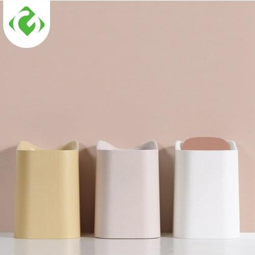 Standing ashbin Creative Rolling Cover Type ashcan Double layer storage bin Round garbage cans small bin desk trash can cute