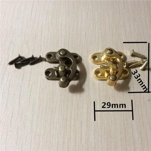 Vintage Alloy Furniture Locked,Box Suitcase Toggle Latch Buckle,Antique Metal Wooden Box Lock,Bronze/Yellow,29*33mm,20Sets