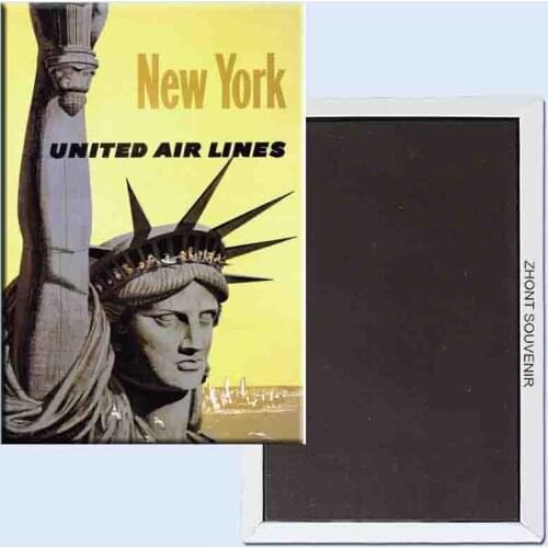 New York united airlines vintage poster 24083 Retro nostalgic fridge magnets