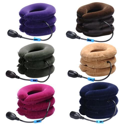 Air Inflatable Pillow Cervical Collar Neck Relief Traction Brace Support Stretcher Device Use In Working Driving U Shape Pillow