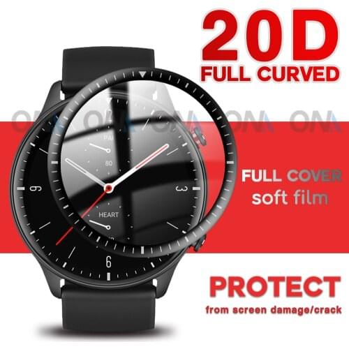 20D Full Coverage Screen Protector for Amazfit GTR 2 / 2E / 2 ESIM Smart Watch Scratch resistant Soft Protective Film (Not Glass
