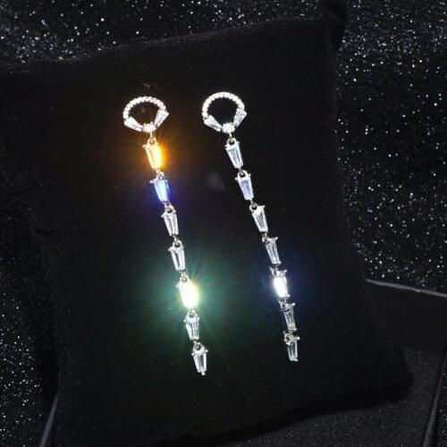 New Luxury AAA Cubic Zirconia Long Dangle Drop Earrings For Women High Quality Crystal Earrings Bridal Wedding Jewelry Gifts