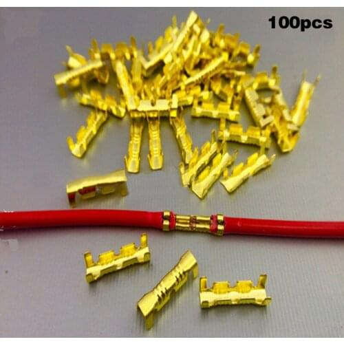 100Pcs/Lot Double U-Type Line Pin Cable Connector Copper 0.5-1.5mm Square Wire Terminal LB88