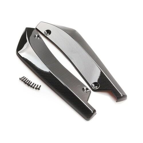 2Pcs Universal Car Bumper Spoiler Rear lip Canard Diffuser Rear Wrap Angle Shovel Decorative Scratch Resistant Winglet-Black