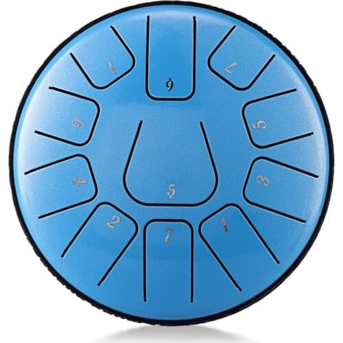 6 inch 11-Tone Steel Tongue Drum Hand Pan Drums with Drumsticks Percussion Musical Instruments for Relax Meditation Zazen
