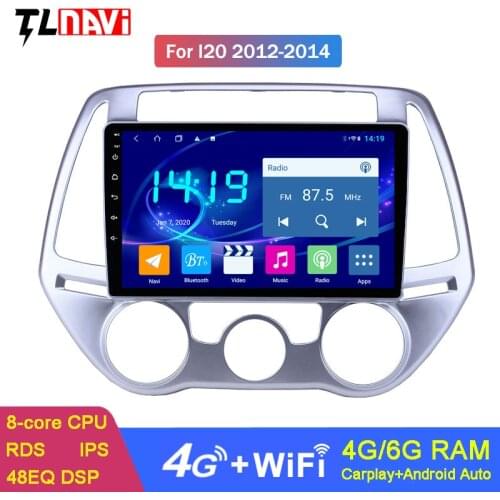6G+128G IPS Car Stereo GPS Auto Radio Android 10 Unit For Hyundai I20 2012 2013 2014 Support DSP CARPLAY 4GLTE