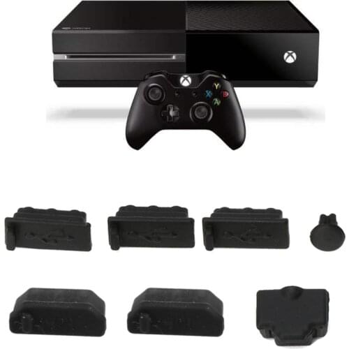 7Pcs Dust Plug Silicone Dust Proof Cover Stopper Case Kit for X box One X Console