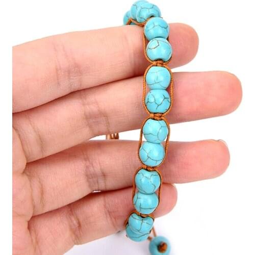 Boho Natural Stone Elastic Beads Bracelet Bangle Beach Fashion Jewelry Gift For Women Girls