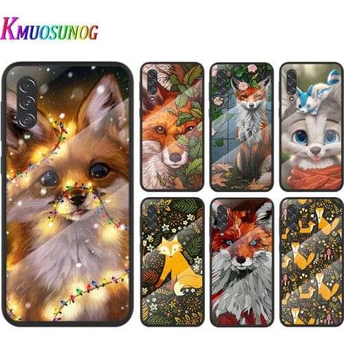 Cute Animal Fox For Samsung Note 20 10 9 8 Ultra Lite Plus 5G A70 A50 A40 A30 A20 A10 Tempered Glass Phone Case