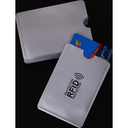 10 Pcs/bag Anti Rfid Wallet Blocking Reader Lock Bank Card Holder Id Bank Card Case Protection Metal Credit Card Holder 6*9.3cm