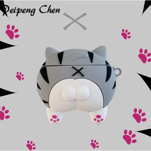 For Original Apple Airpods Case Silicone cartoon animals Cat Cover For Apple Airpods 2 Case Accessories Headphones Air Pods Box
