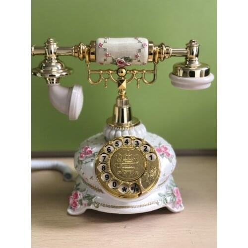 Black / White Wired Telephone Turntable for Old Fashioned Telephone dial-up Telephone with household Function