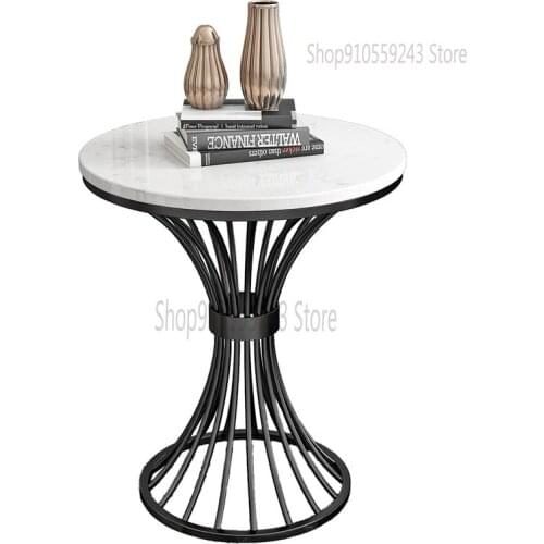 Customized Light Luxury Rock Slab Corner Table Marble Side Table Living Room Sofa Side Table Balcony Small Round Table Nordic Mi