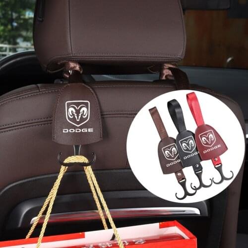 Car Grocery Hook Holder Rear Seat Leather Hook Clip Interior Parts For Dodge Journey Charger Challenger Caliber Nitro Durango