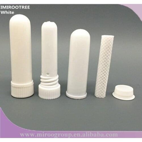 Essential Oil Aromatherapy Blank Nasal Inhaler Tubes (10 Complete Sticks), White Color Blank Nasal Containers
