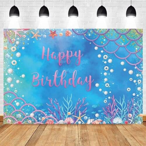 Yeele Mermaid Backdrops Photography Baby Birthday Party Photocall Seabed Shell Treasure Star Poster Backgrounds For Photo Studio