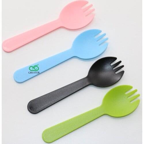 GRUITER Spoons Individual Package Cake Disposable Plastic Spoon Food Grade Bakery Plastic Disposable Ice Cream Spoons 50pcs