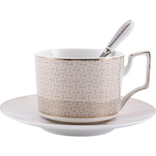 Classic European Bone China Coffee Cups and Saucers Tableware Coffee Plates Dishes Afternoon Tea Set Home Kitchen With Gift Box